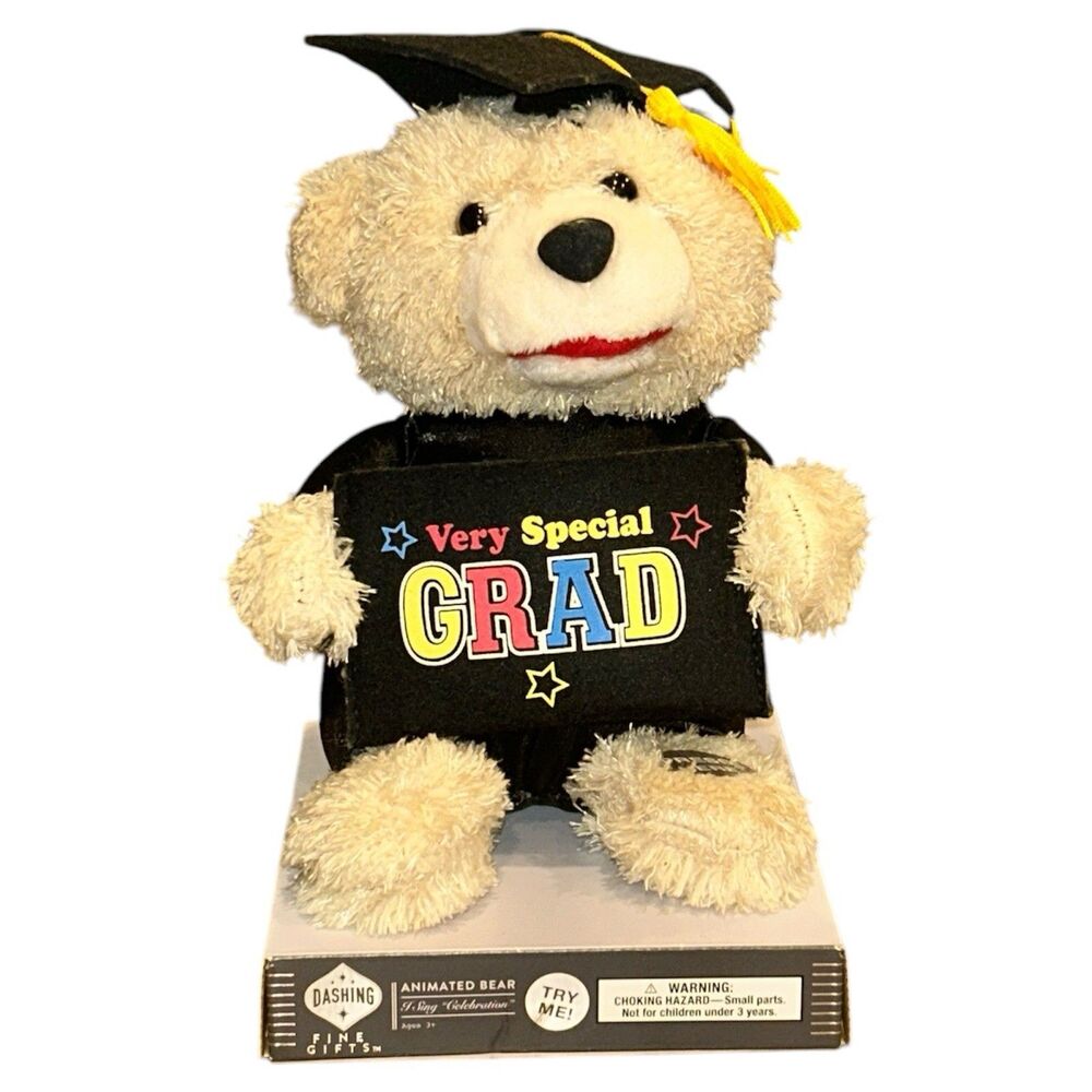 Graduation Animated Plush Bear Sings "Celebration"